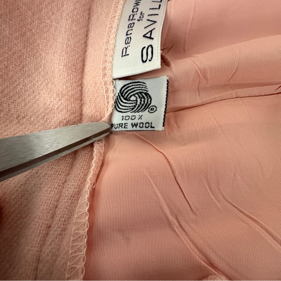 Rena Rowan for Saville Mini Midi Skirt Size 12 Made USA Wool Pink (706) - Picture 13 of 14